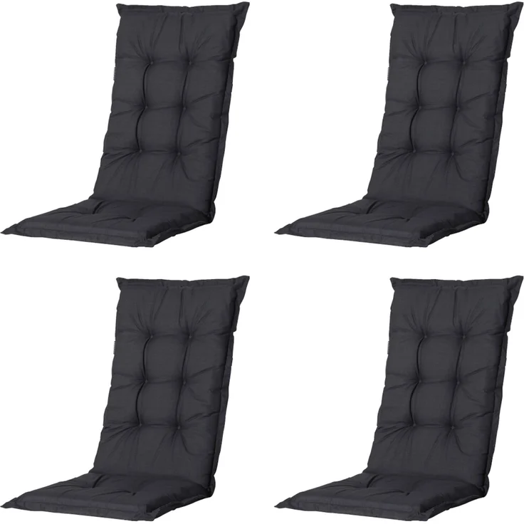 SET Aruba 4 x Klappsessel graphit, 1 x Tisch graphit, 4 x Auflage black – Bild 5