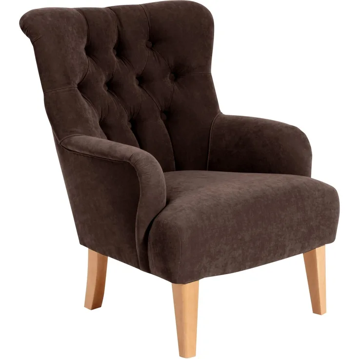 Sessel Kaiya Bezug Veloursstoff Buche natur / braun 21242