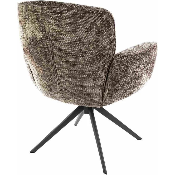Armstuhl Azora 2er-Set mit Drehfunktion mit Chenille-Bezug, Taupe – Bild 4