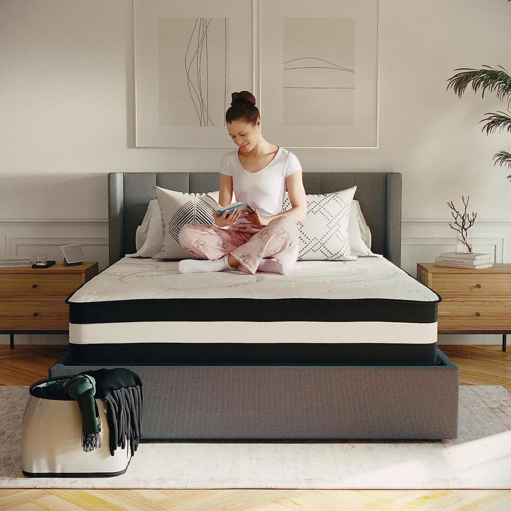 Flash Furniture Hybrid-Taschenfederkernmatratze – Mittelfeste Schaumstoff Matratze für erholsamen Schlaf – Hochwertige Matratze in Doppelgröße – 160 x 200 x 30 cm – Weiß – Bild 8