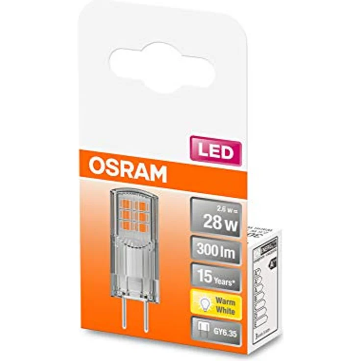 OSRAM LED Pin Lampe mit GY6. 35 Sockel, Warmweiss (2700K), 12V-Niedervoltlampe, 12V-Niedervoltlampe, 2. 6W, Ersatz für herkömmliche 30W-Lampe – Bild 3