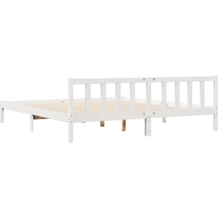 vidaXL Massivholzbett Extra Lang ohne Matratze Weiß 180x220 Kieferholz 852453 – Bild 6