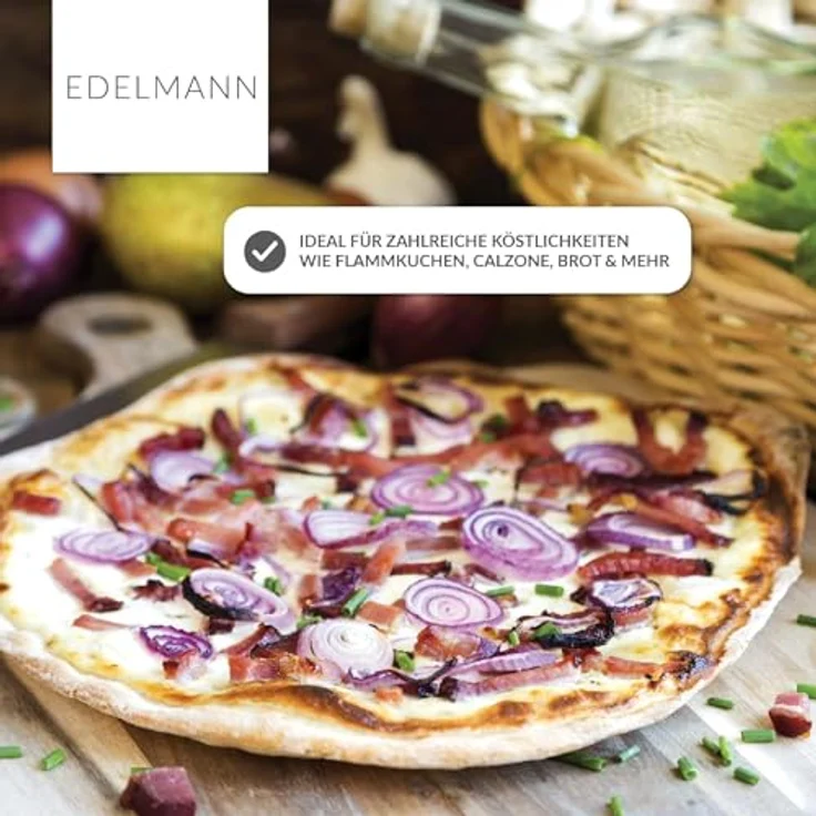 Edelmann Pizzastein Backofen & Gasgrill 3er Set + Pizzablech + Pizzaschneider – Bild 6