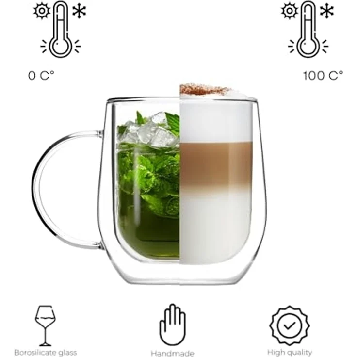 Vialli Design Komplett-Set 2 Gläser mit doppelter Wand Amo 300 ml 8616 – Bild 7