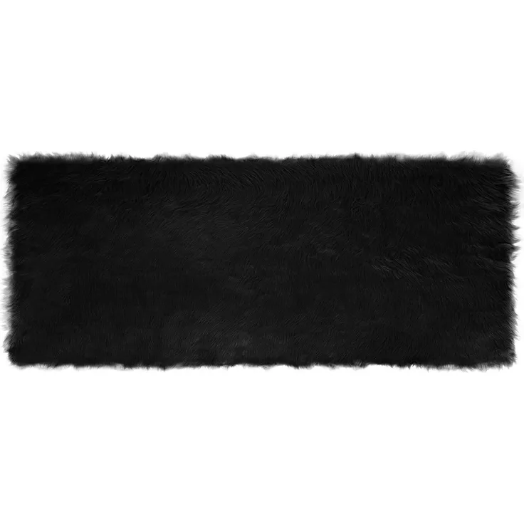 vidaXL Kunstschaffell Teppich Tafalla Schwarz 80 x 200 cm Polyester 42021567