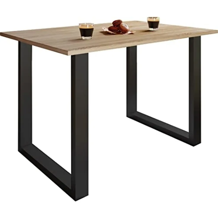 VCM Esstisch Xona 916827 Schwarz / Sonoma-Eiche H. 76 x B. 140 x T. 50 cm