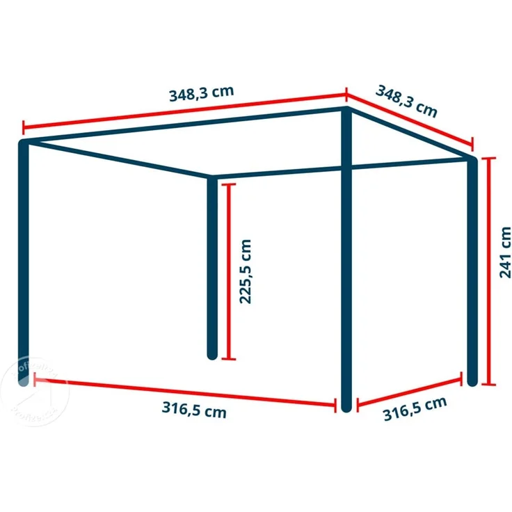 PRIMEYARD Pergola 3,5x3,5 m Aluminium Pfosten und Lamellendach aus Stahl - anthrazitfarbene Terrassenüberdachung – Bild 9