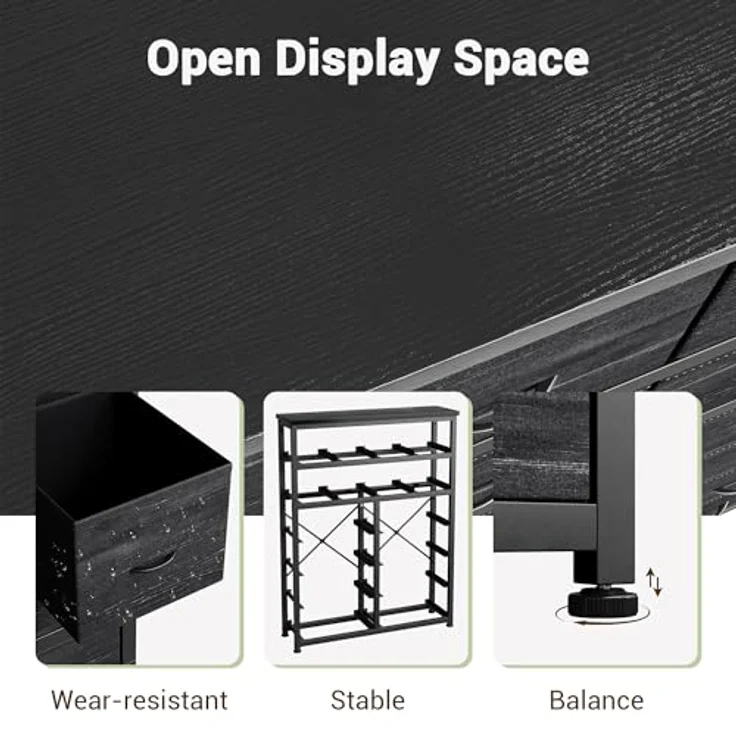 GarveeHome Hohe Kommode Mit 16 Stoffschubladen, Großzügiger Kleiderschrank Mit Metallgestell, Für Schlafzimmer Und Wohnzimmer, 103 x 30 x 130 cm – Bild 8
