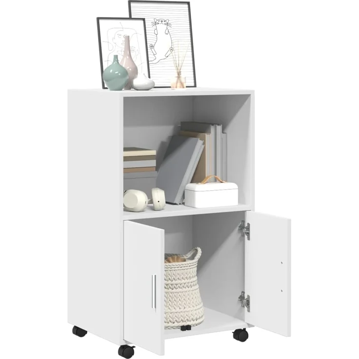 vidaXL Rollschrank Weiß 55x40x91 cm Holzwerkstoff 853182 – Bild 2