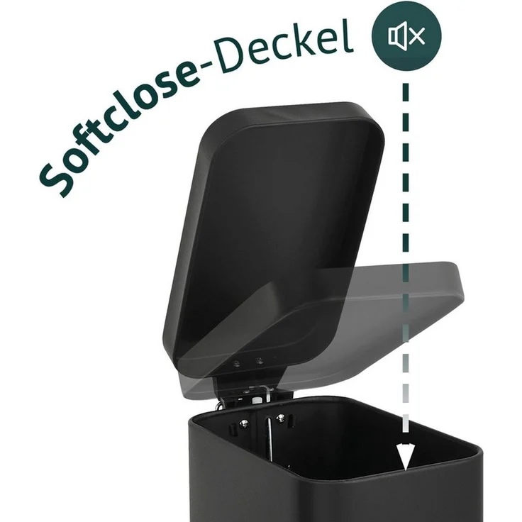 SVITA Mülleimer STM5 Edelstahl Treteimer 5L, mit Soft-Close, verschiedene Farben, Treteimer, Kosmetikeimer, 5L, Stahl pulverbeschichtet, Schwarz – Bild 3