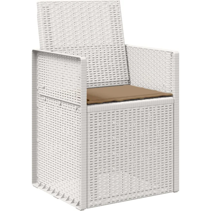 vidaXL Garten Esszimmerstühle 2 stk. Weiß und Taupe PP 899999 – Bild 4