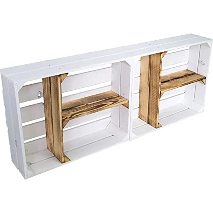 Kistenkolli Altes Land Allzweckkiste Obstkiste Bella Quer geflammt Weinkiste Ablegkiste Holzkiste Holzregal (Spar-Set, 1er Set) – Bild 4