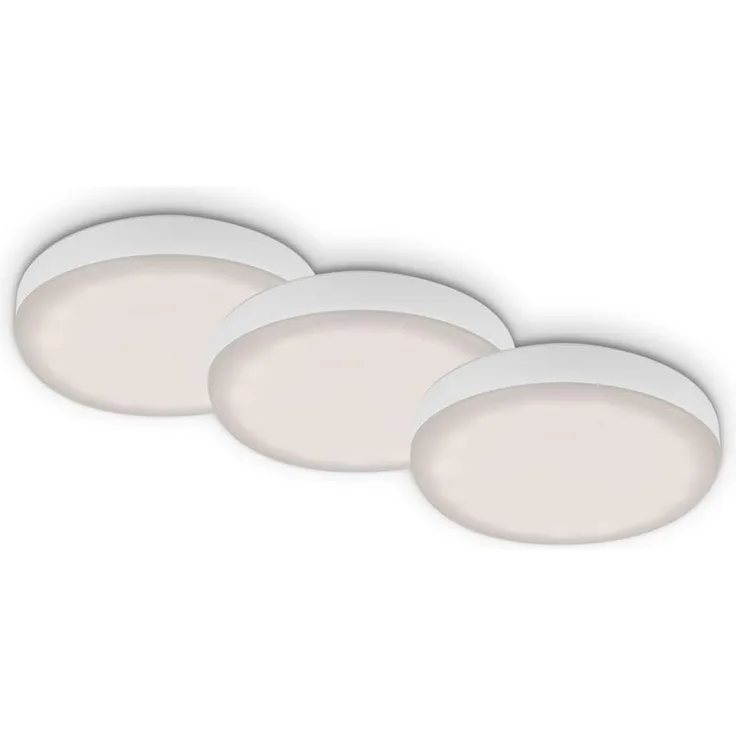 Di-Ka LED Einbauleuchte Plat 3er Set weiß Ø 7,5 cm 3W, neutralweiß