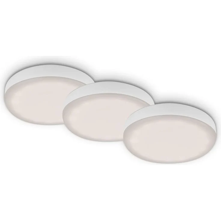 Di-Ka LED Einbauleuchte Plat 3er Set weiß Ø 7,5 cm 3W, neutralweiß – Bild 1