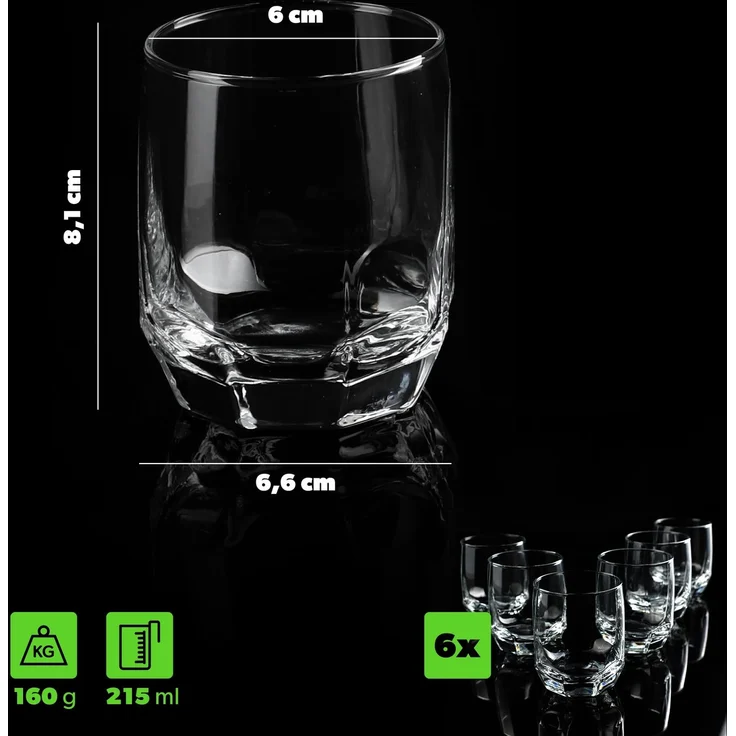 KADAX Gläser für Whiskygetränke 215ml 6er-Set – Bild 3