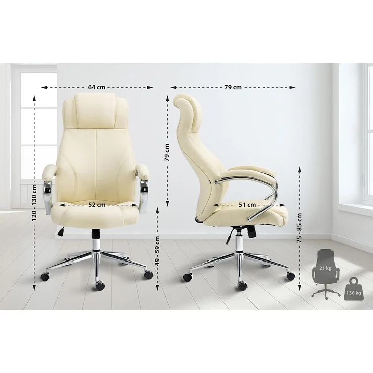Bürostuhl Salford Echtleder [314908] – Bild 3