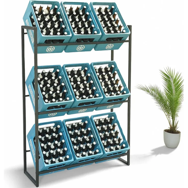 DanDiBo Getränkekistenregal 9 Kisten 96633 Getränkeregal Kistenregal Getränkekistenhalter Getränke Regal Bierkisten Regal Kastenregal