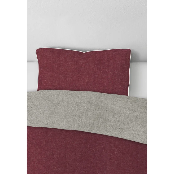 biberna Melange-Flanell Kissenbezug 0840500 MELANGE UNI, burgunder, 1x 40x60 cm – Bild 4