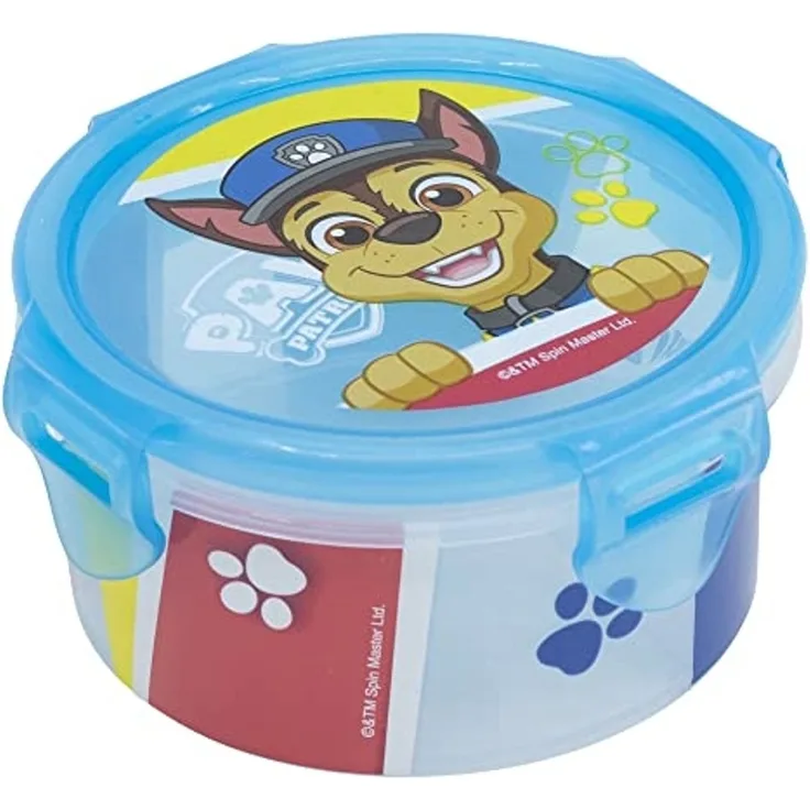 Runde Kinder Lunchbox 11 x 11 x 6 cm mit Heldenmotiv und abnehmbaren Deckel Paw Patrol
