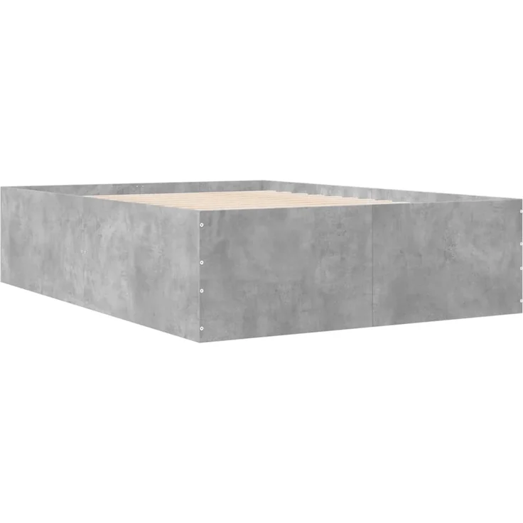 vidaXL Bettgestell Betongrau 140x200 cm Holzwerkstoff 3280926 – Bild 2