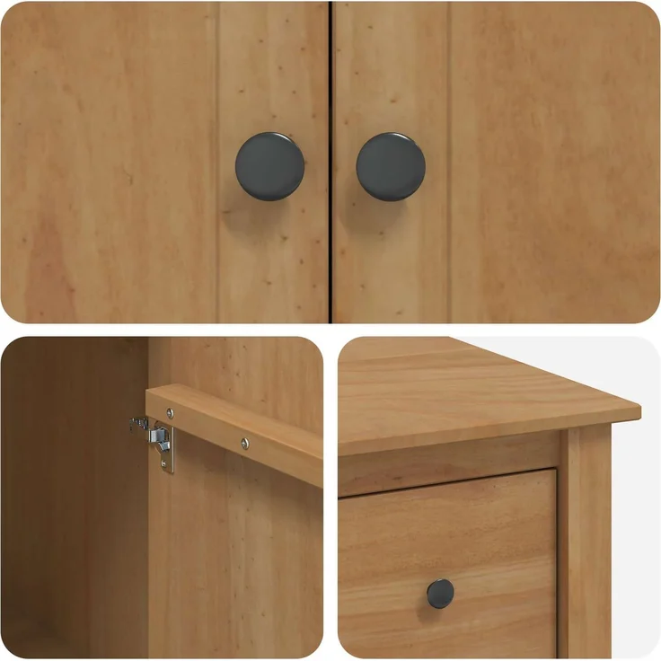 vidaXL Küchentrolley mit Tür PANAMA 2 pcs Honigwachs 112 x 77 x 90 cm 3425388 – Bild 7