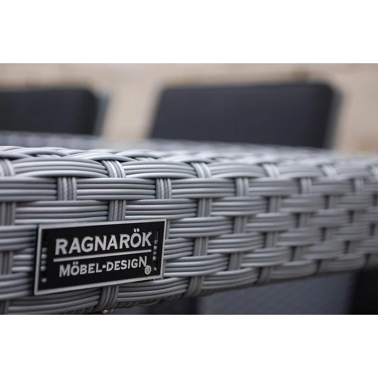 Ragnarök Möbel-Design Garten-Essgruppe Heimdall Esstisch Set 6+4, (Set, Polyrattan, Alu), klappbare Rückenlehne, Würfelsystem – Bild 3