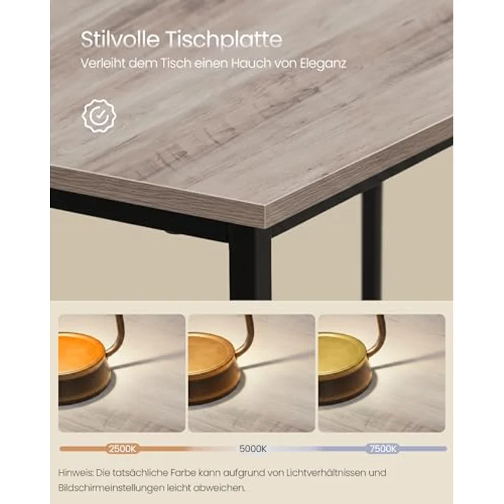 VASAGLE Schreibtisch, L-förmiger Computertisch, 140 x 140 x 76 cm, Eckschreibtisch, platzsparender Bürotisch, Gaming, Homeoffice, einfacher Aufbau, Greige meliert-tintenschwarz LWD073B02V1 – Bild 8