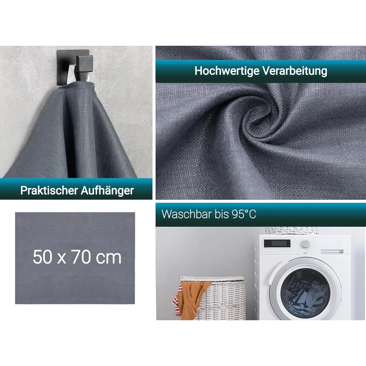 ZOLLNER Geschirrtuch, (Spar-Set, 4-tlg), 50 x 70 cm, 100% Leinen, vom Hotelwäschespezialisten – Bild 4