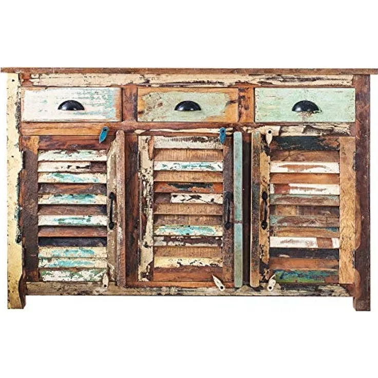 riess-ambiente Sideboard JAKARTA 125cm bunt, recyceltes Akazie-Massivholz · mit 3 Schubladen · Kommode · Wohnzimmer