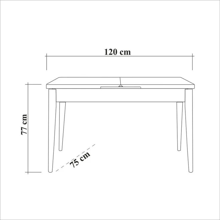 Calicosy Ausziehbarer Tisch von 120 bis 153 cm, Dekor Buche und Weiß - OLIVER - Weiß – Bild 7