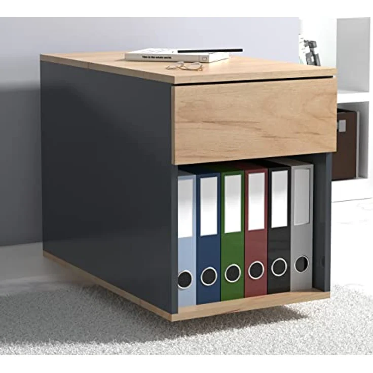 MID.YOU Rollcontainer, Grau, Holzwerkstoff, 1 Schublade, 39x55x70 cm, griffloses Öffnen – Bild 2