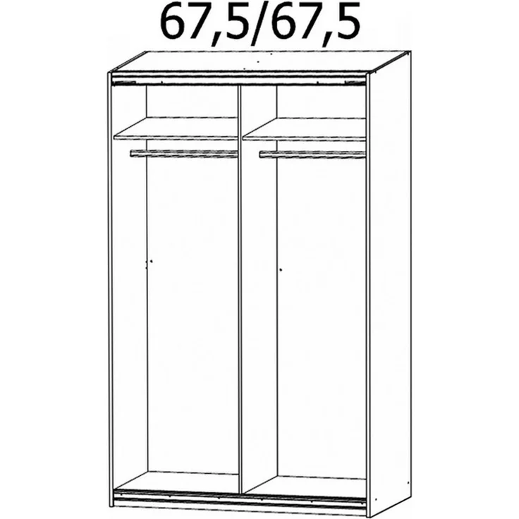rauch Schwebetürenschrank QUADRA, Grau Metallic, B 136 cm x H 210 cm, mit Spiegel – Bild 2