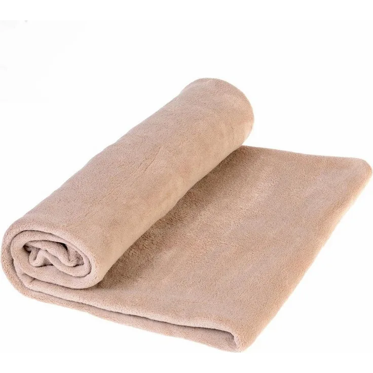 Atmosphera Createur d´interieur Plüschdecke, Beige, 180x230 cm, strapazierfähiges Polyester, moderne Inneneinrichtung