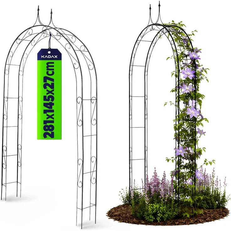KADAX Metall-Garten-Pergola-Bogen für Blumen, Rosen, Kletterer, 281 cm – Bild 1