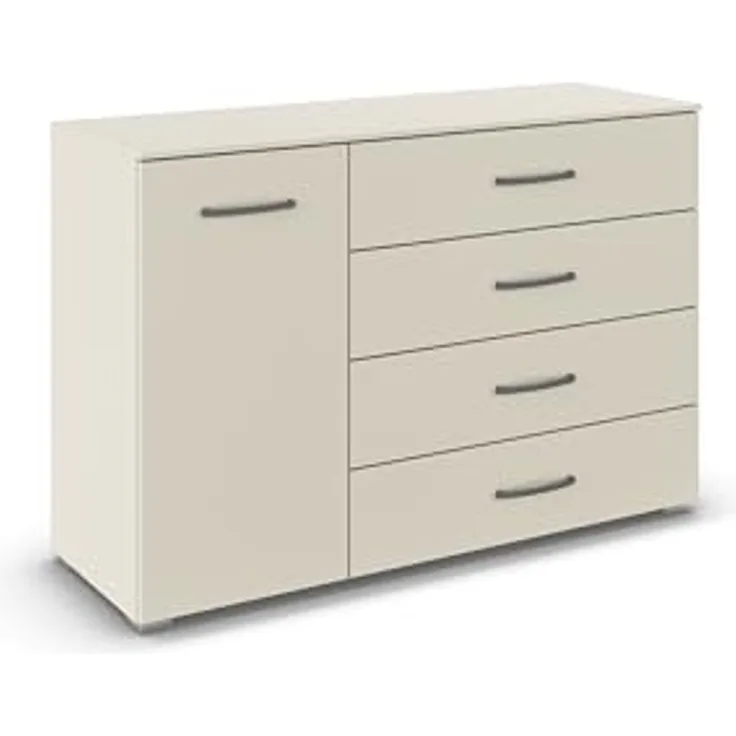 rauch Aditio Box, Kommode, 1-türig, 4 Schubladen, mit Softclose-Funktion, Farbe Beige, BxHxT 120x81x42cm