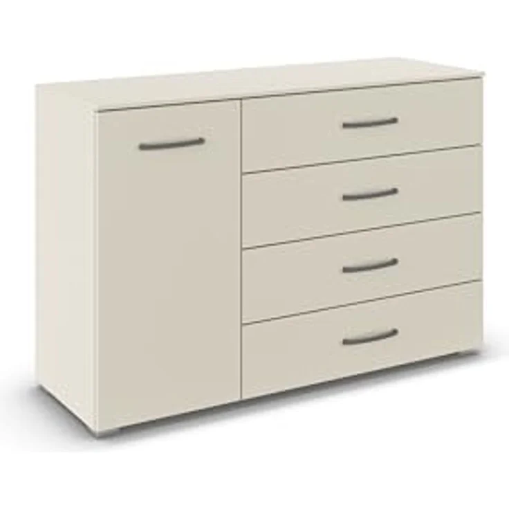 rauch Aditio Box, Kommode, 1-türig, 4 Schubladen, mit Softclose-Funktion, Farbe Beige, BxHxT 120x81x42cm – Bild 1