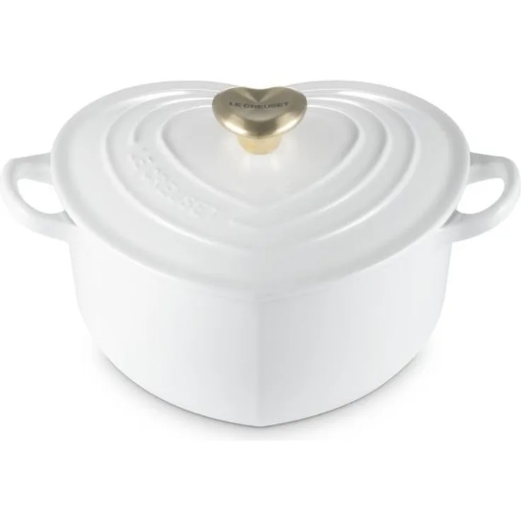 LeCreuset Bräter Herz mit Herzknopf 20cm | Weiß : Weiß