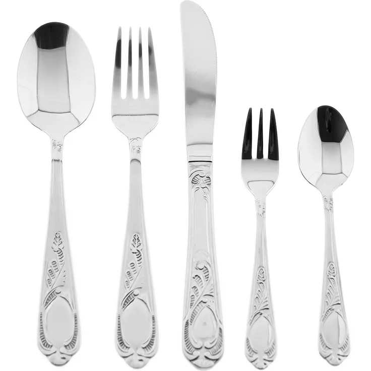 Rococo 30-teiliges Besteckset aus hochwertigem 18/10-Edelstahl - Silber