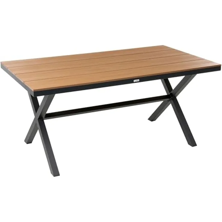 Gartentisch TIANO 160 cm 90 cm Metall Schwarz