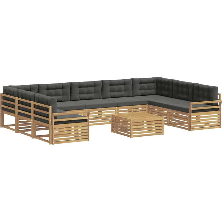 vidaXL Outdoor-Sofagarnitur 10 stk. 9-Sitzer Weiß und Anthrazit 3391197 – Bild 2