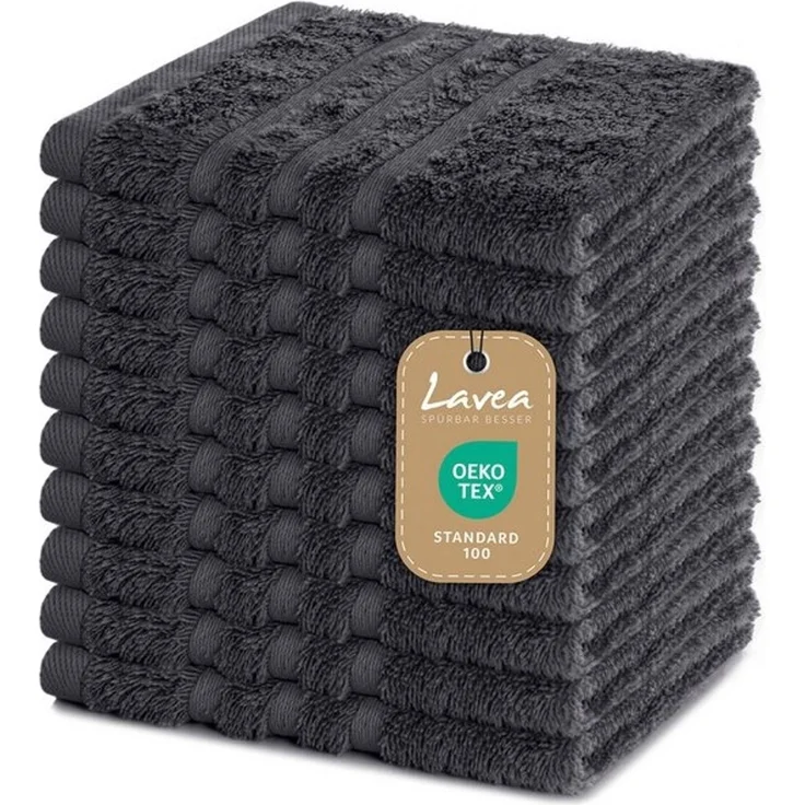 Lavea Seiftuch Elena, 30x30cm aus 100% Baumwolle, einzigartig weiche Seiftücher (Set, 10-St), ideal für die schonende Reinigung von Gesicht und Händen – Bild 4