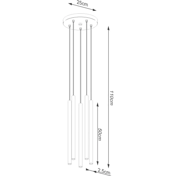 Sollux Lighting Pendelleuchte PASTELO 5P, weiß, 5xG9, 8W, Stahl, 110x25x25cm, modernes Design für Wohnzimmer und Esszimmer – Bild 5