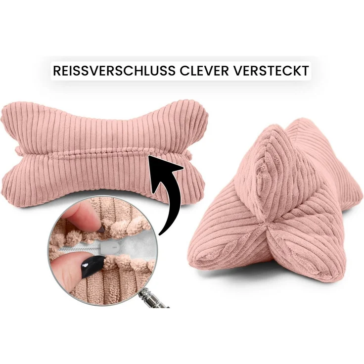 Amilian Nackenkissen - Leseknochen ca. 44x22 cm - Knochenkissen - Lesenknochenkissen, waschbar, Buch- und Tabletstütze - Lesekissen zum Relaxen, Knochenkissen zum Lesen - Knochenform Kissen - Nackenkissen – Bild 2