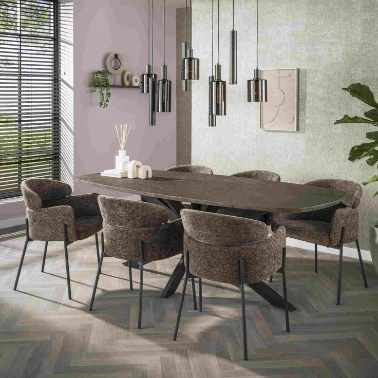 Esstisch Kivon Bronze-Metallic - oval mit Spider-Gestell, 215 cm – Bild 9