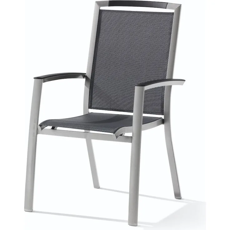Sieger Trento Stapelsessel mit Polyesterbeschichtung, Aluminium Graphit 62 x 98 x 68 cm