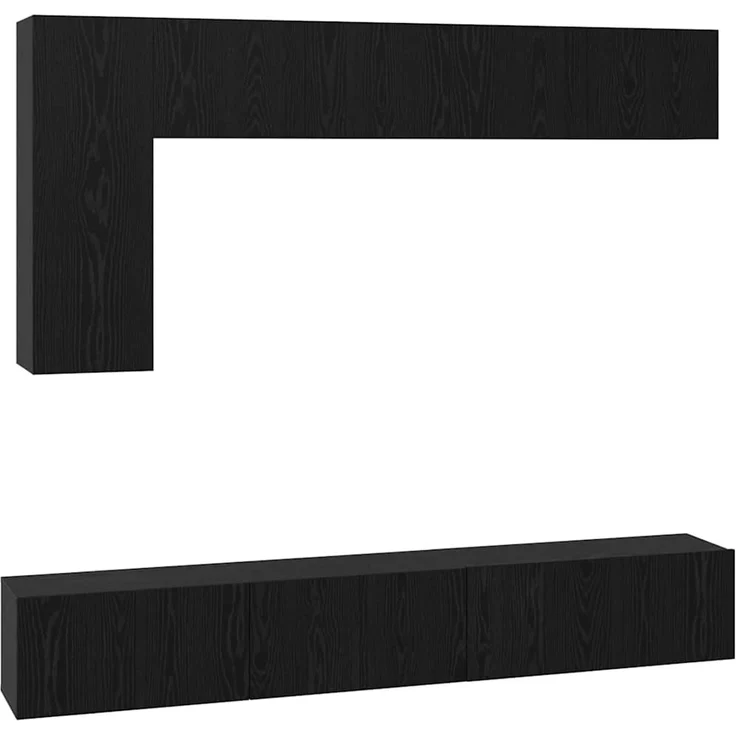 vidaXL TV-Schrankset 6 stk. Schwarz Eichen-Optik Holzwerkstoff 3393247 – Bild 2