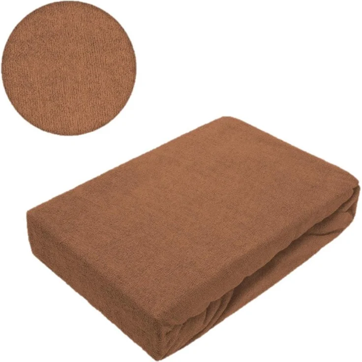 Frottee Spannbettlaken Rundumgummizug Marke 70 x 140 cm Nougat – Bild 2
