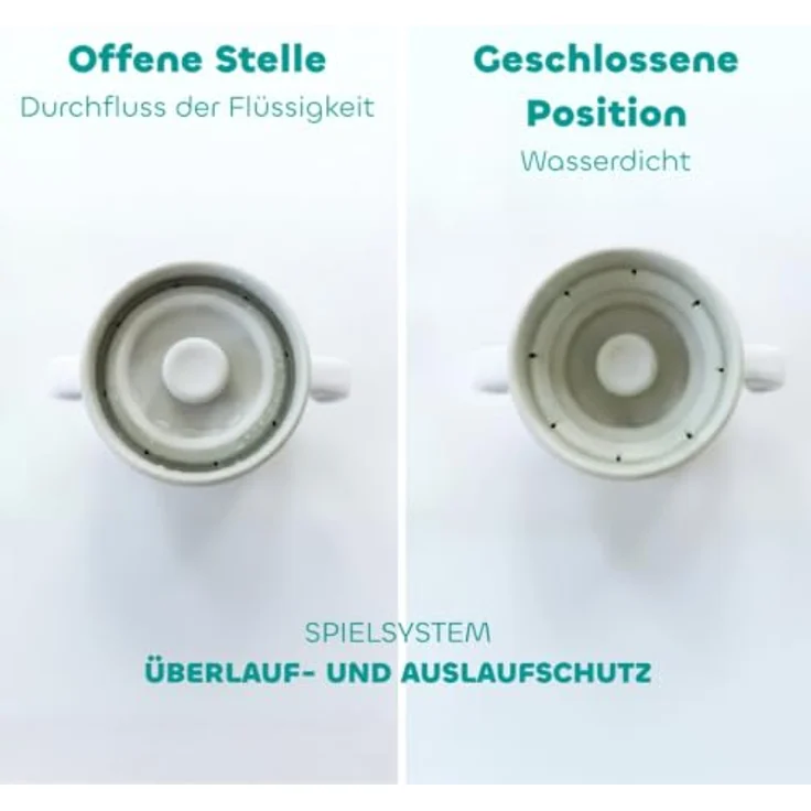 Béaba, Edelstahl-Lernbecher Click & Drink – 360°-Becher ohne Ventil, auslaufsicher, kippsicher, mitwachsend, 1-Klick-Öffnung, Baby- und Kinderbecher, 240 ml, Kiesel – Bild 6