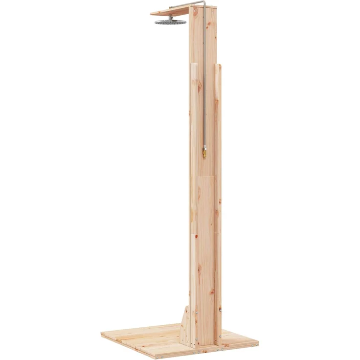vidaXL Gartendusche 214,5 cm Massivholz Kiefer und Edelstahl Natur 886344 – Bild 6