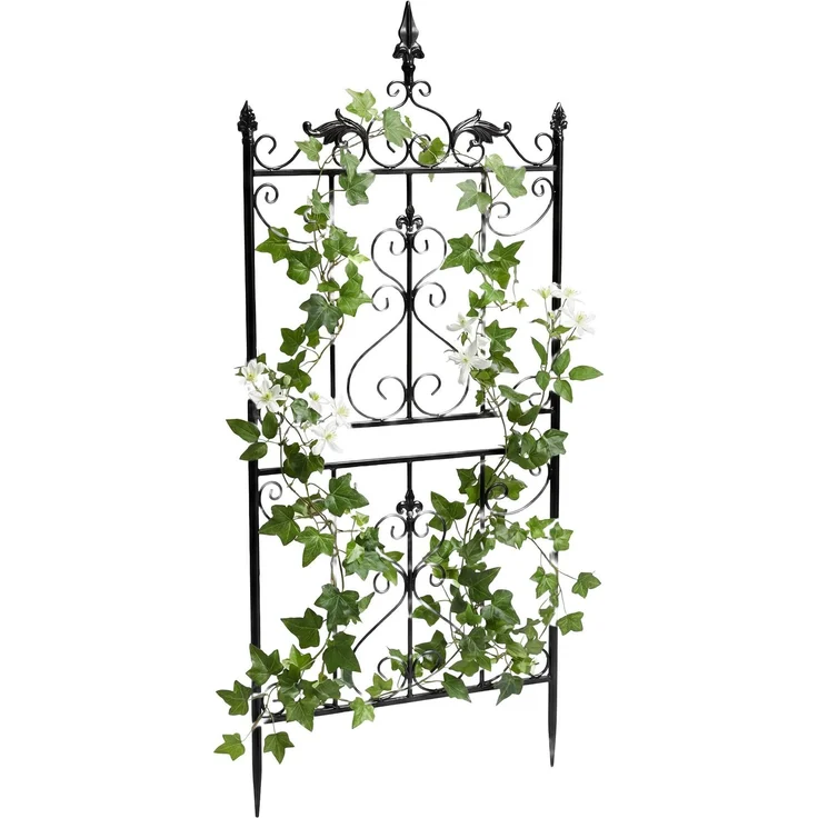 Rankgitter INES 2er Set - 51 x 3 x 124 cm, Metall, Anthrazit | Rankhilfe Kletterpflanzen Gartendekoration – Bild 4